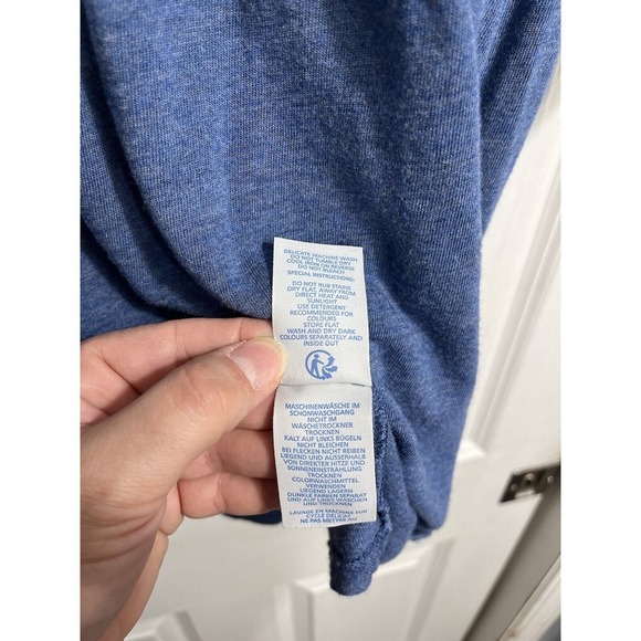 Boden Sz 14 R Blue Dress Linen Blend Women's Elastic Waist Tassels Short - Picture 7 of 10